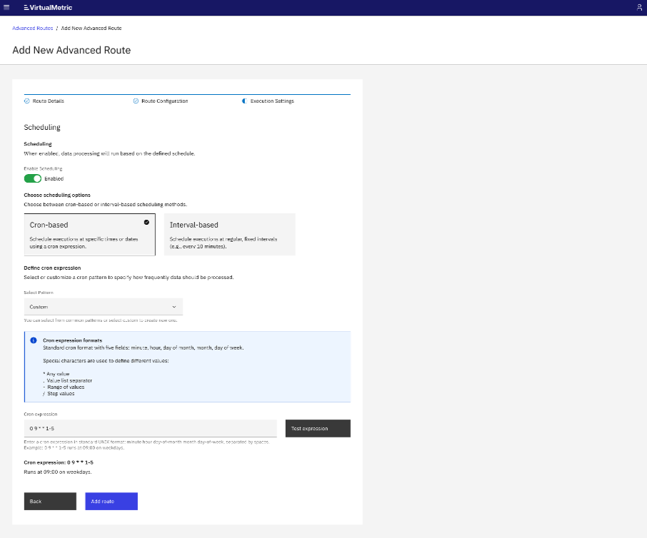 scheduling in advanced routes-1
